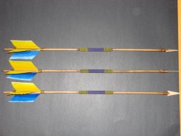 Beaded Blue and Gold Arrows