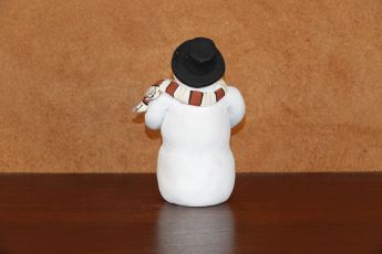 Signed Pueblo Christmas clay Snowman, Christmas11