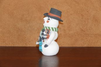 Signed Pueblo Christmas clay Snowman, Christmas14