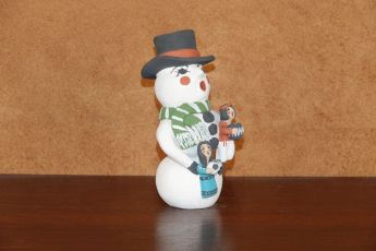 Signed Pueblo Christmas clay Snowman, Christmas14