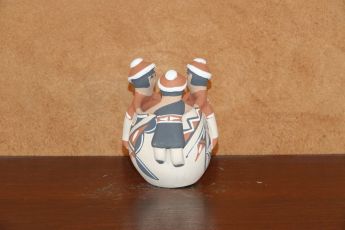 Signed Pueblo Christmas clay Snowman, Christmas17