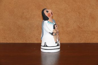 Signed Pueblo Christmas clay Snowman, Christmas19