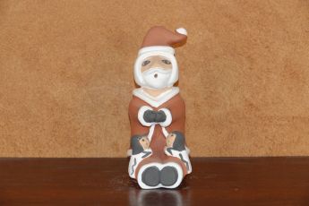 Signed Pueblo Christmas clay Santa's, Christmas5